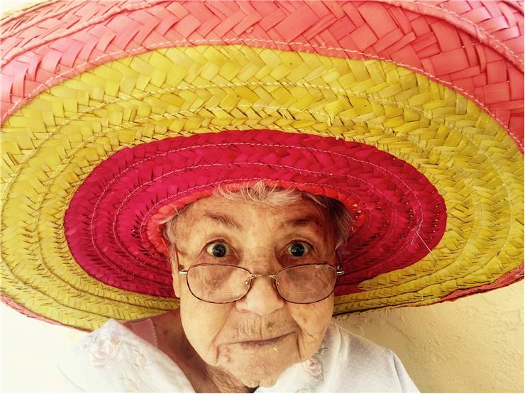 Senior Woman With Sombrero